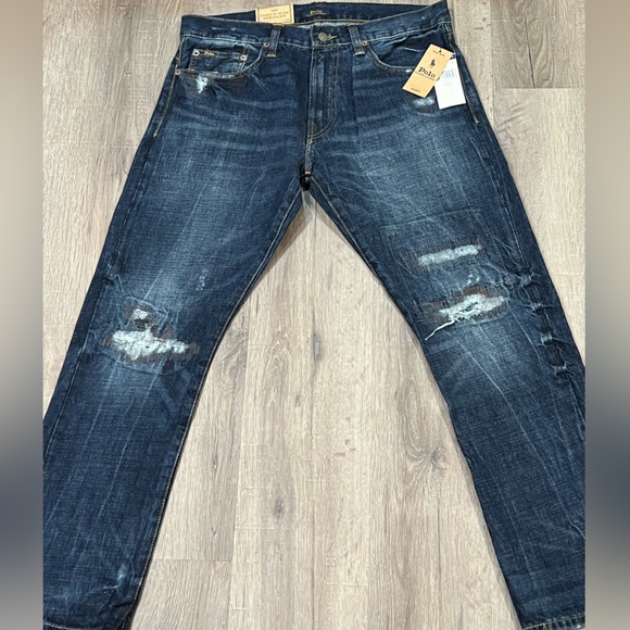 Polo Ralph Lauren Other - NWT Polo Ralph Lauren 32x30 Varick Slim Straight Fit Dark Wash Distressed Jeans
